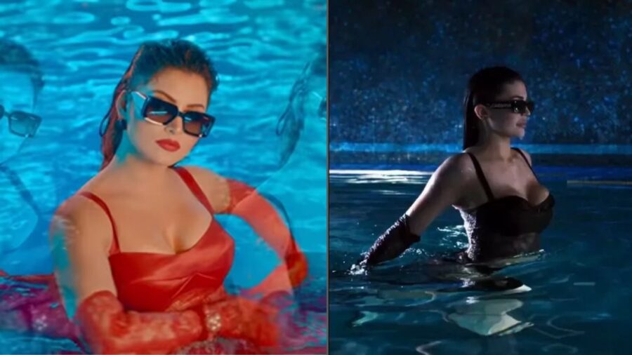 Urvashi Rautela In A Red Hot Sizzling Bold Swimsuit - Looks so Gorgeous 