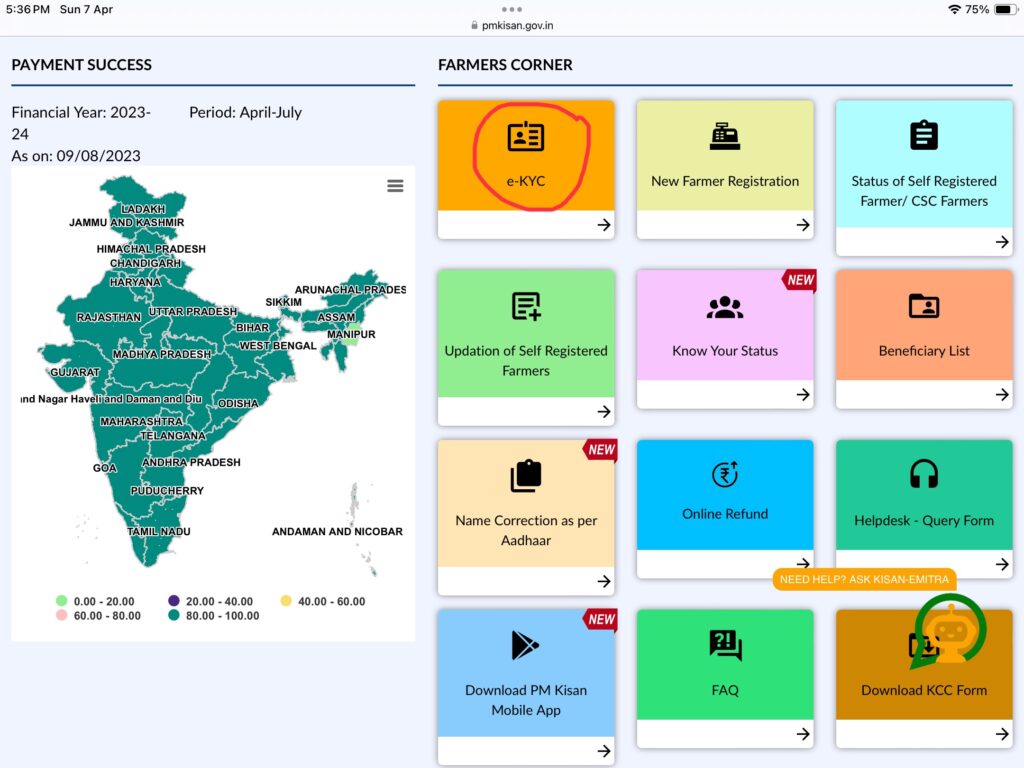 PM Kisan Yojana E-KYC