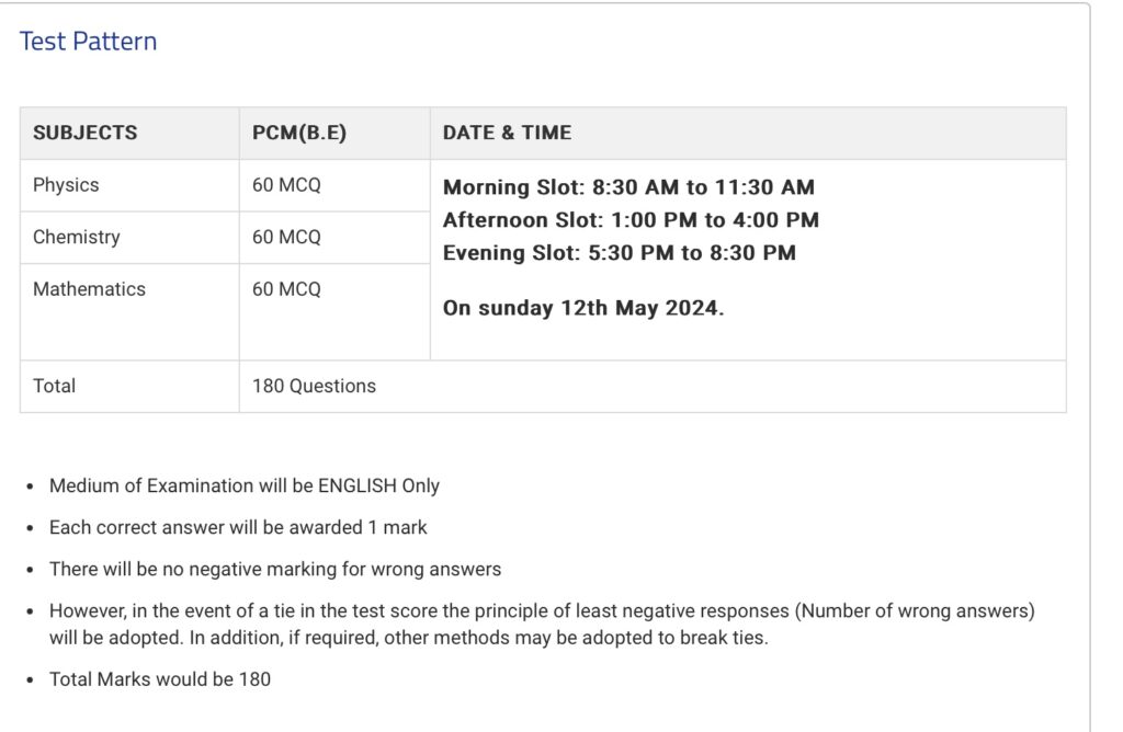 COMEDK Exam Date And Time